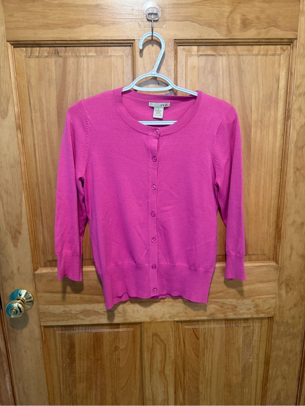 Evie Pink Silk Blend Button Front Cardigan Sweater Size S